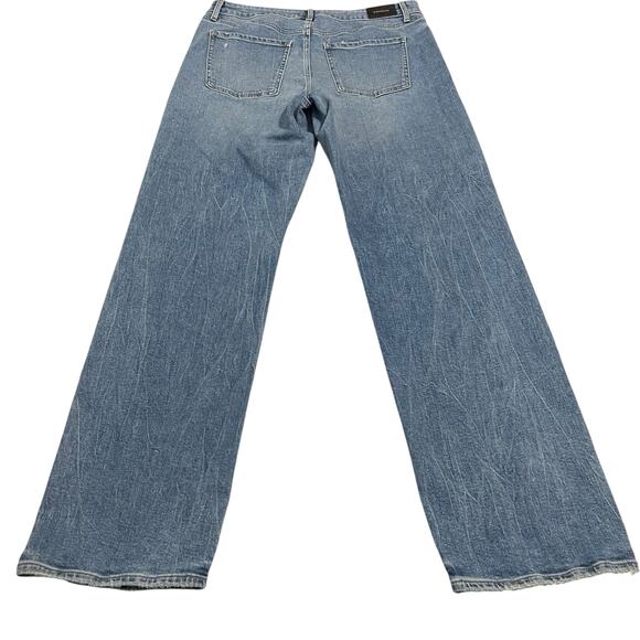 Express Conscious Edit Jeans Size 12 Long Relaxed Straight Low Rise Button Fly - Picture 2 of 16